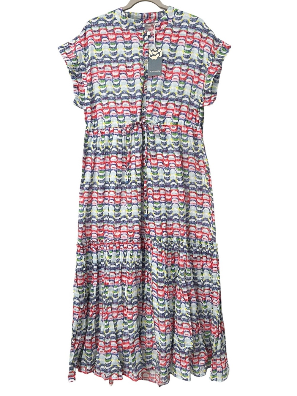 Ros Garden NWT Midi Dress Copacabana Sz Large Flowy Relaxed Resortwear Cotton